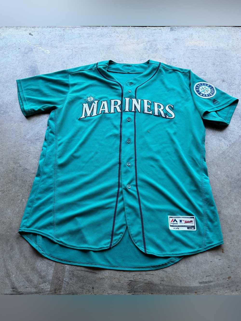 Majestic Authentic Mariners Jersey Flex Base Teal